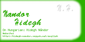 nandor hidegh business card