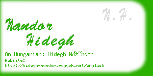 nandor hidegh business card